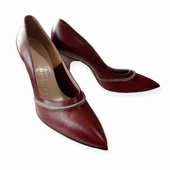 Vintage Herbert Levine Pumps with butted seam,  Size 8AA, Brown leather, 50-60s - Picture 13 of 13
